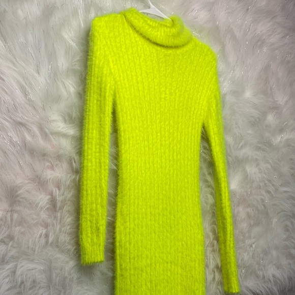 Highlighter yellow/green sweater dress! - Picture 3 of 5